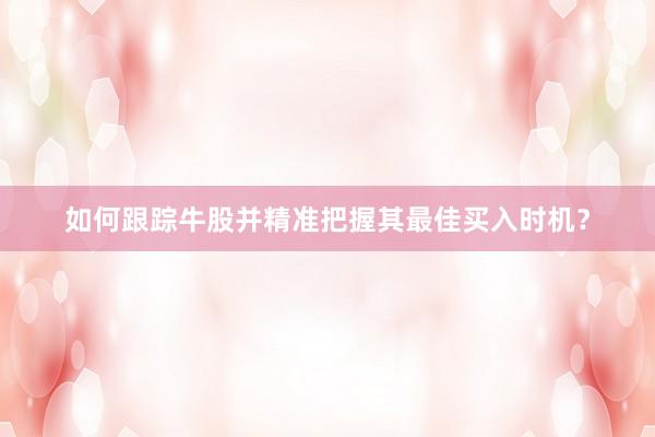 如何跟踪牛股并精准把握其最佳买入时机?