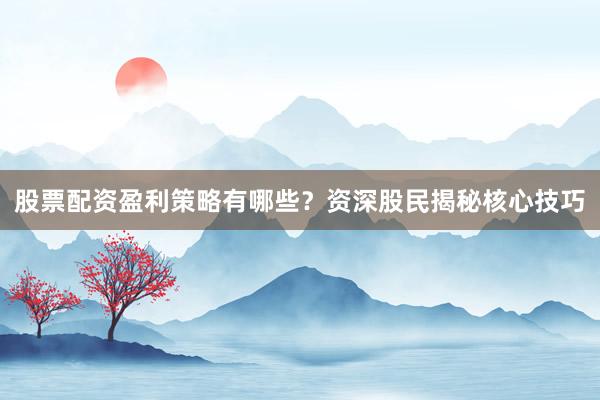股票配资盈利策略有哪些？资深股民揭秘核心技巧