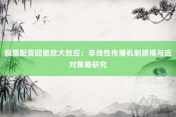 股票配资回撤放大效应：非线性传播机制建模与应对策略研究